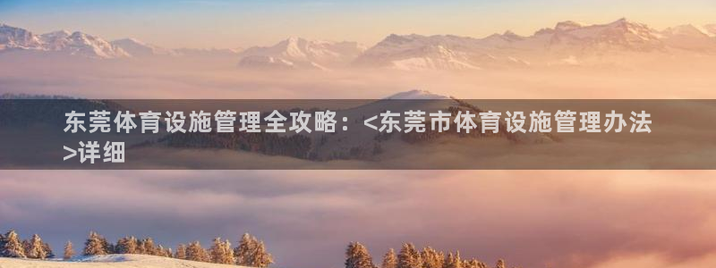 注册意昂3：东莞体育设施管理全攻略：<东莞市体育设施